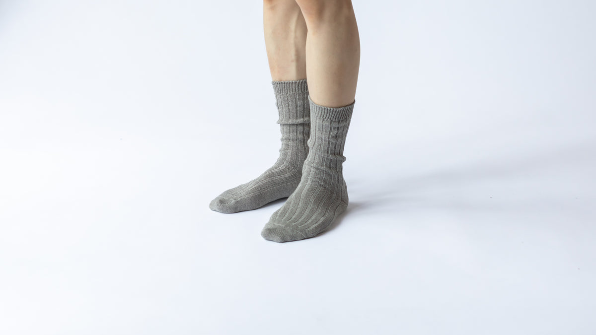 オーガニックコットンリブソックス(22-24cm、25-27cm)