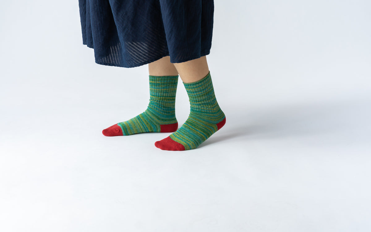 Chaussettes en coton et lin effet marbre