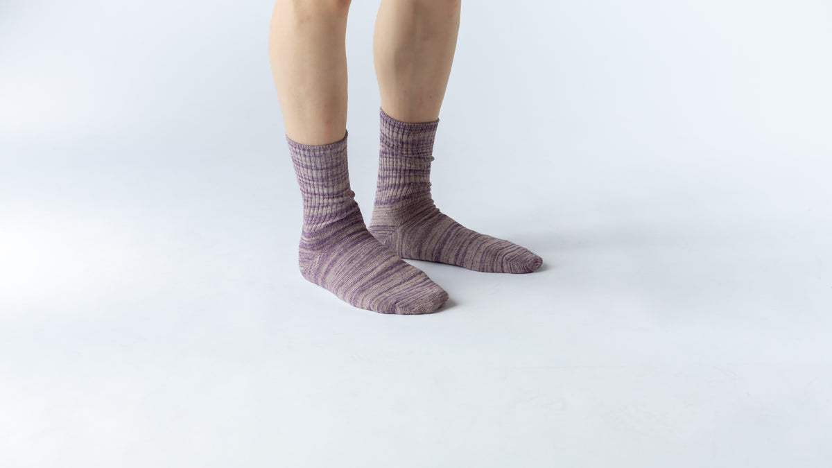 Chaussettes en coton et lin effet marbre