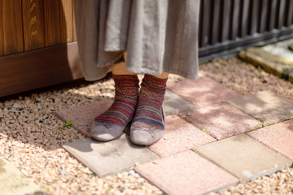 Chaussettes en coton et lin effet marbre