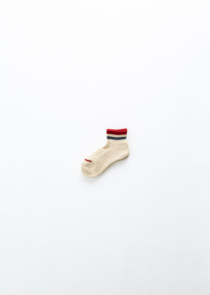 Chaussettes courtes en coton et lin avec semelle bouclette