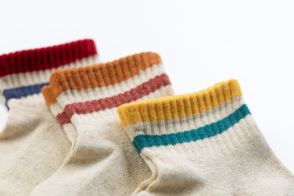 Chaussettes courtes en coton et lin avec semelle bouclette