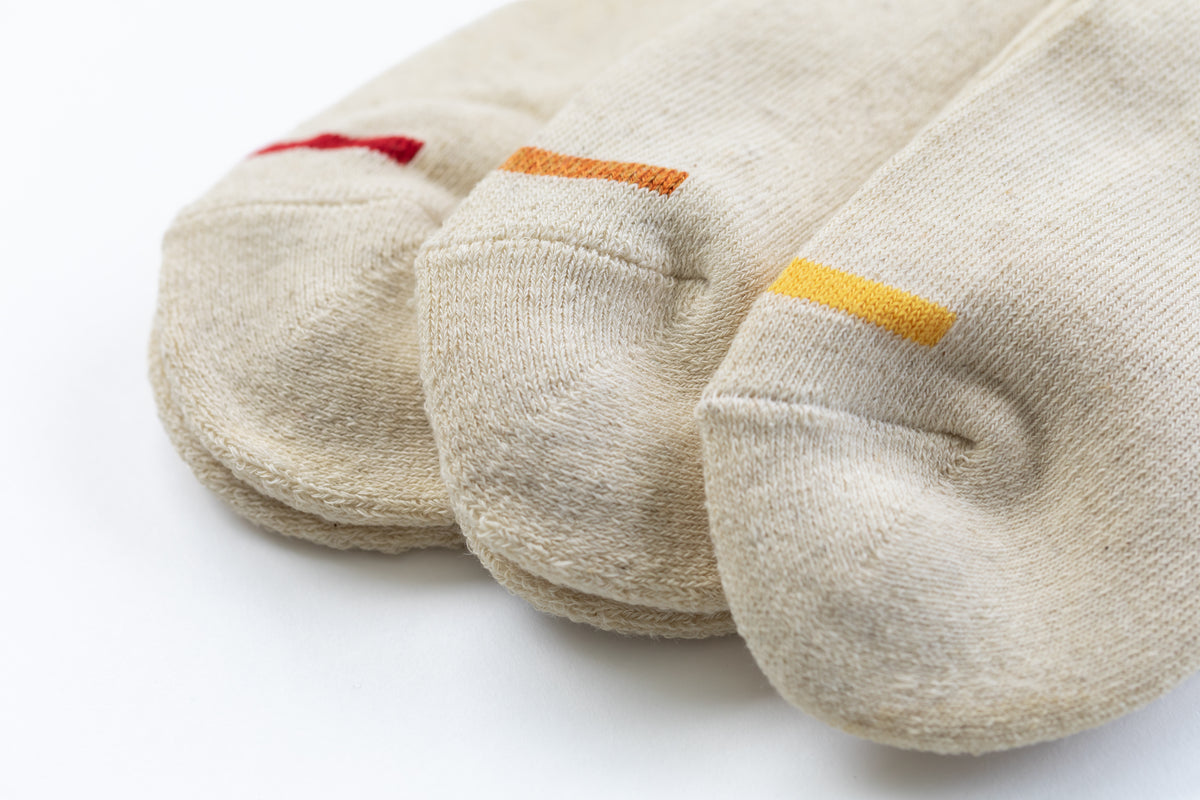 Chaussettes courtes en coton et lin avec semelle bouclette
