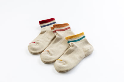 Chaussettes courtes en coton et lin avec semelle bouclette
