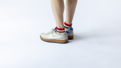 Chaussettes courtes en coton et lin avec semelle bouclette