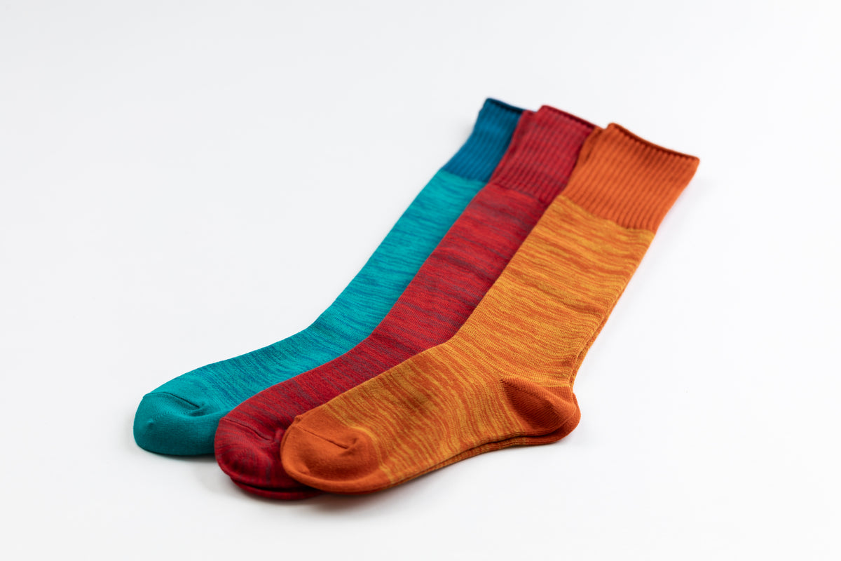 Chaussettes hautes chinées – Épaisseur moyenne, sans bouclette