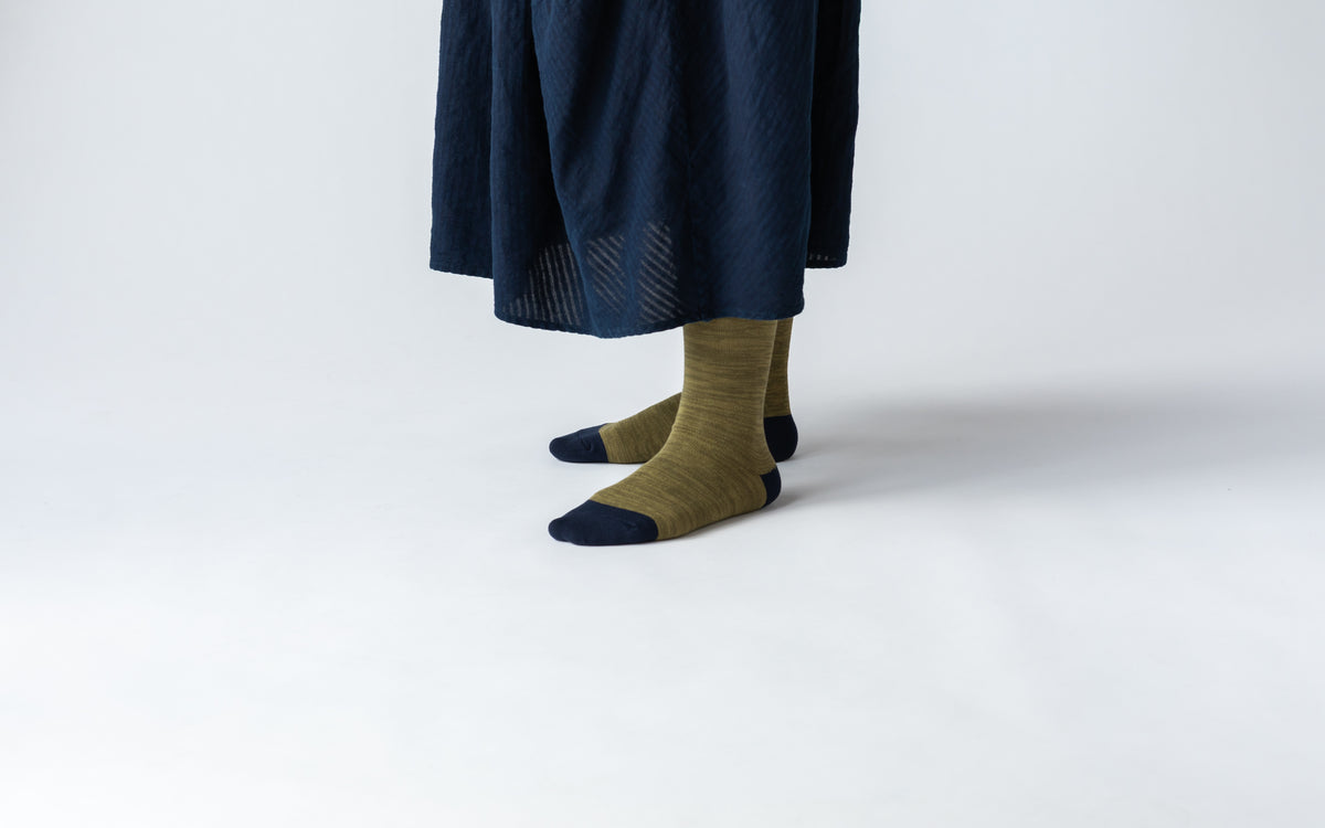 Chaussettes hautes chinées – Épaisseur moyenne, sans bouclette