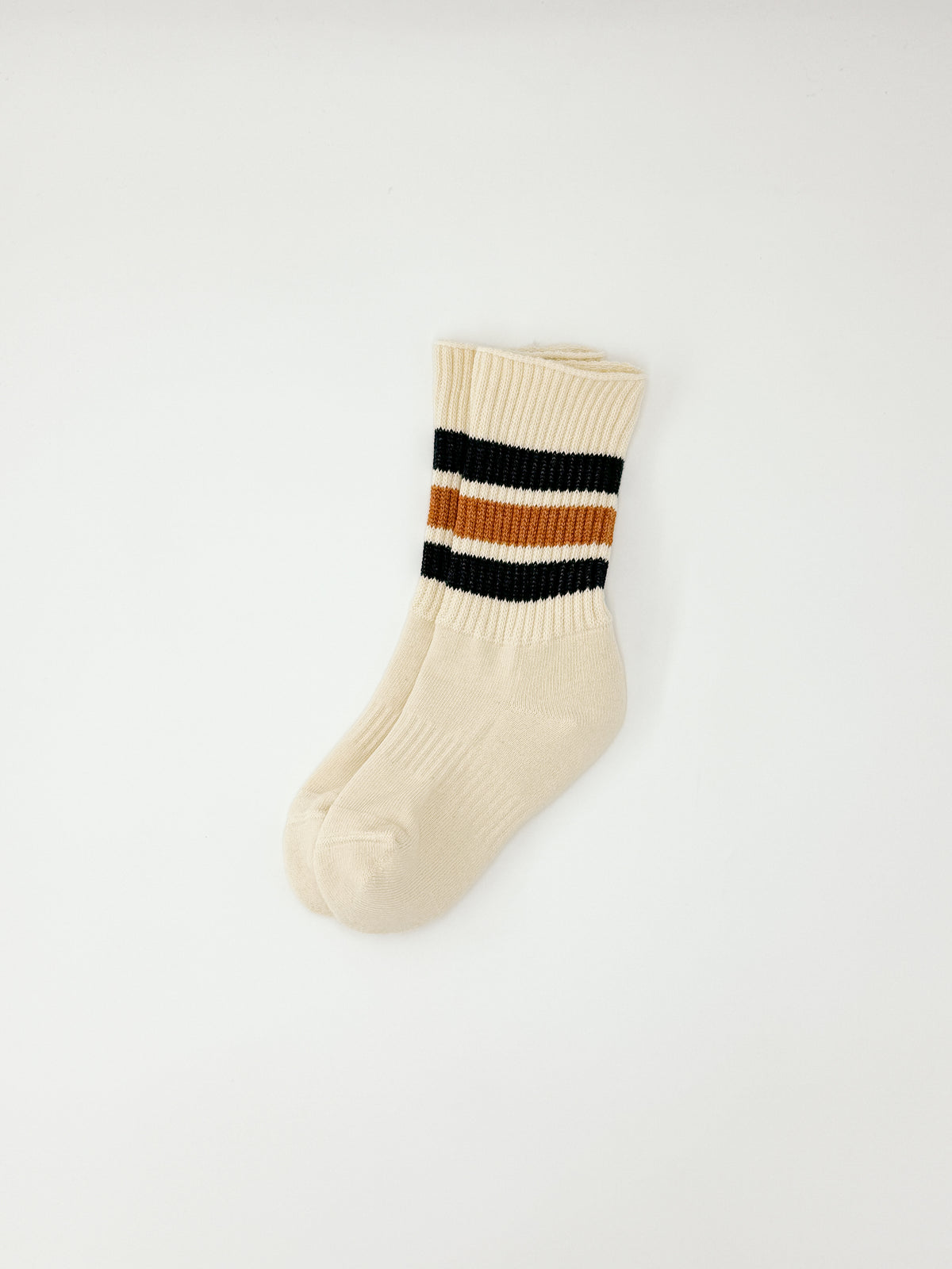 Tanzania Organic Cotton Universal Socks - Navy & Orange Stripe