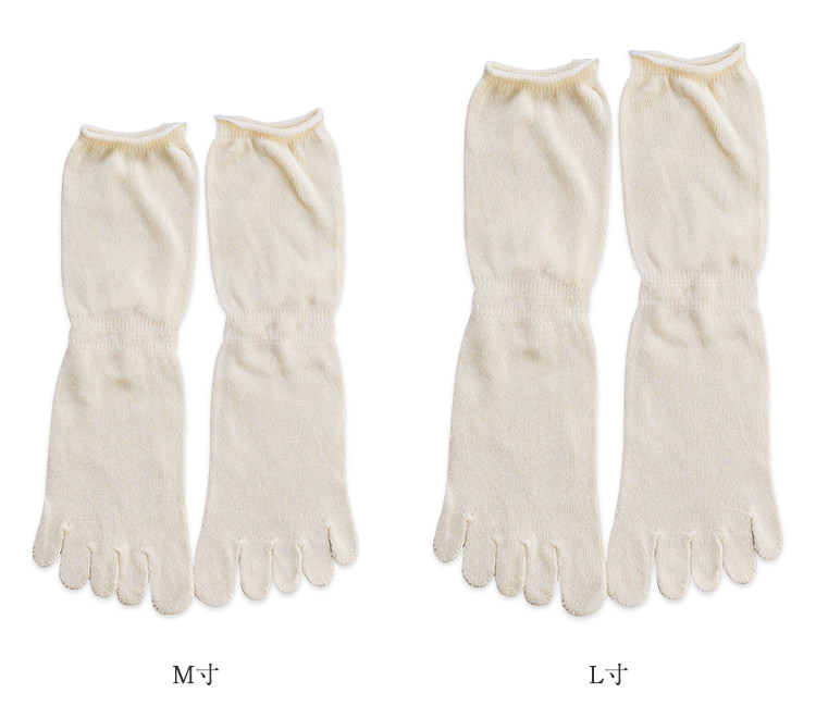 【冷えとり重ねばき】 絹毛麻の4足セット<br>【ネコポス送料無料】 silk シルク ウール 靴下 冷えとり 冷え取り靴下 五本指靴下