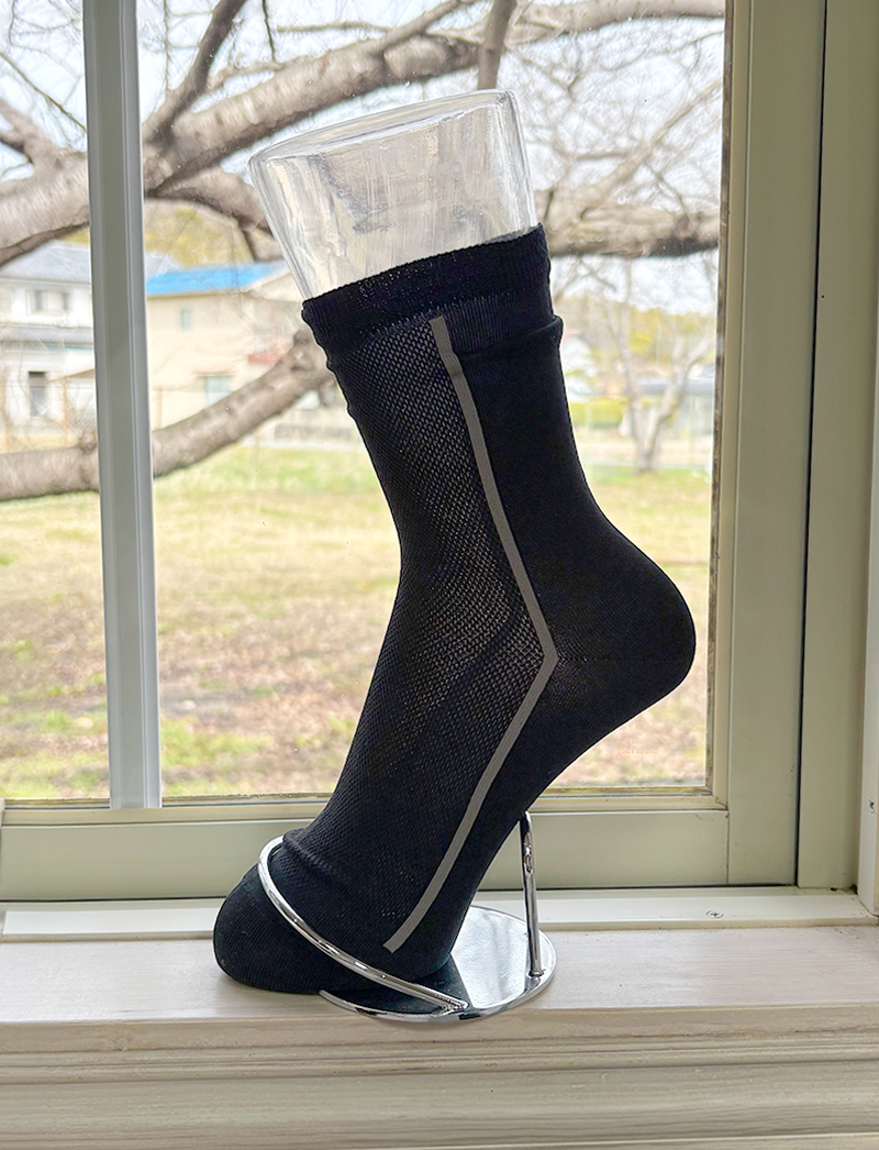 エジプト綿 ストライプ メッシュ ソックス【日本製】