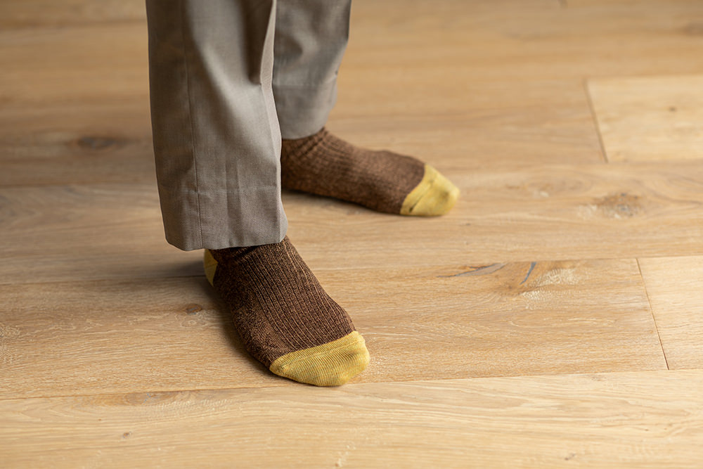 【単品】メリノウール ダイヤ柄 メンズ ソックス [25-27cm]