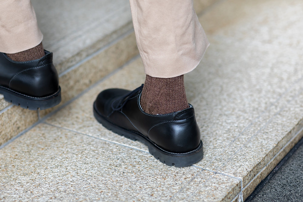 【単品】メリノウール ダイヤ柄 メンズ ソックス [25-27cm]