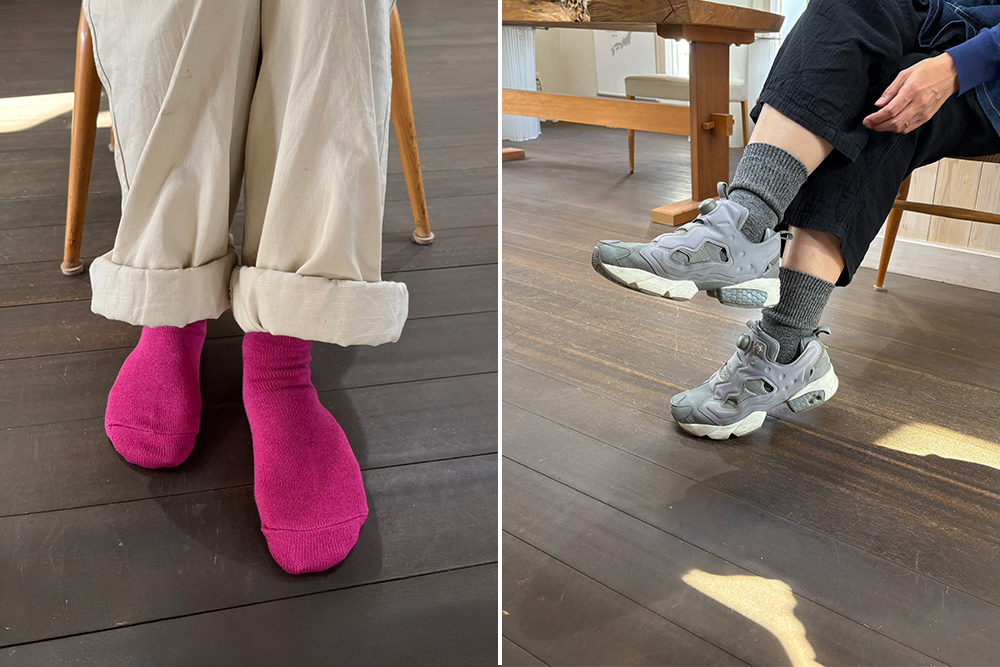 【2足組】コットンウール ソックス (22-24cm、25-27cm)【送料無料】